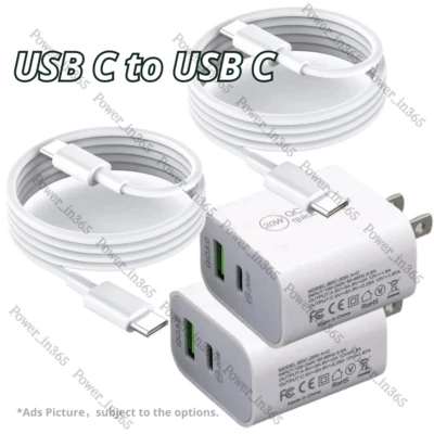 For Android Samsung Type C Cable QC 3.0 PD 20W Fast Charger Power Adapter Block - Image 1 of 4