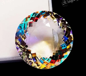 105 Ct Carat Mystic Quartz Gemstone Round Shape Loose Gemstone - Picture 1 of 6