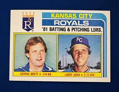 1982 TOPPS #96 KC ROYALS TEAM CARD NM-MT or BETTER G BRETT/QUISENBERRY/F WHITE - Image 1 of 4