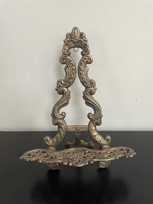 Caballete estilo victoriano de metal fundido ornamentado soporte para libros real grande decoración vintage Foto 1 de 4
