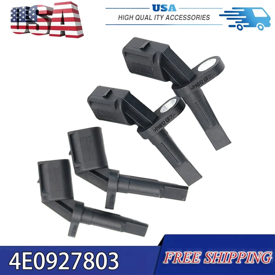4PCS 4E0927803 For Audi A4 A5 A6 A8 Quattro Q5 RS7 S4 ABS Wheel Speed Sensors - Image 1 of 4