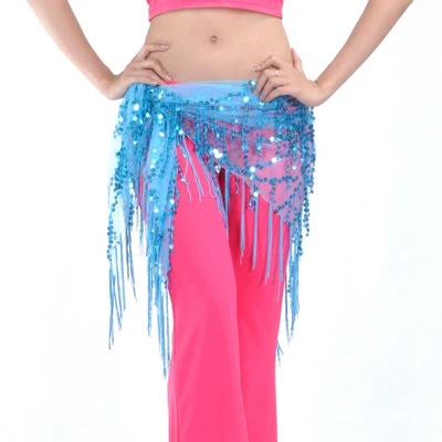 INSCHMUCK C322 Bauchtanz Kostüm Hüfttuch Hüftgürtel Münzgürtel mit Fransen