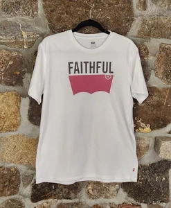 T-shirt Levi's Logo Fedele Bianca Unisex Taglia Large *Note* - Foto 1 di 9