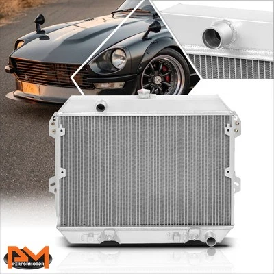 Radiador de carreras de rendimiento de 3 filas de aluminio completo Fairlady 75-78 Datsun 280Z Foto 1 de 4