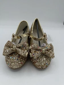 Little Kid Girl Glitter Princess Low Heel Fancy Party Dress Up Shoes Size 7 - Picture 1 of 13