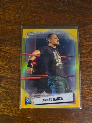Angel Garza topps chrome wwe gold card /50 - Image 1 of 2