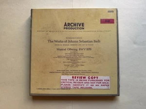 Bach: Musical Offering, BWV 1079 (1966) Promo Reel 7 ½ ips 4-Track Stereo SEALED - Imagen 1 de 3