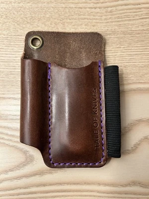 Take Of Knives Slim Mini Pocket Trio (hilo púrpura) - Organizador de equipo de cuero Foto 1 de 2