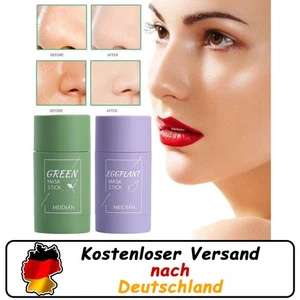 Green Tea Clay Cleansing Mask Stick Facial Deep Purifying Blackhead Acne Remover - Bild 1 von 13