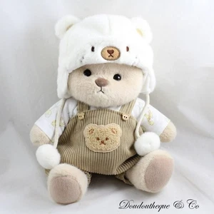 Gelenk Teddybär GETAHUG Latzhose Bär braun Mütze weiß Get a Hug - Bild 1 von 4