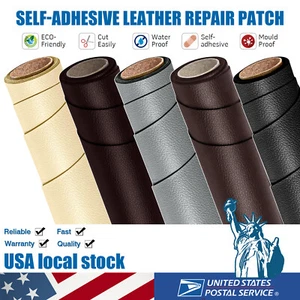 Car Leather Seat Repair Kit Self-Adhesive Leather Repair Patch Seat Couch - Picture 1 of 32