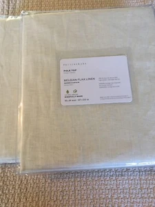Set/2 Pottery Barn 84”Belgian Flax Linen Pole Top Sheer Curtains Ivory Gorgeous - Picture 1 of 7