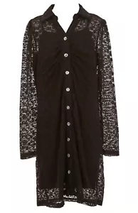 Chelsea & Violet Girls Button Down Lace Dress Black embellished button size M 10 - Picture 1 of 12