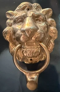 Heavy Brass LION HEAD 8" Tall Door Knocker - Picture 1 of 6