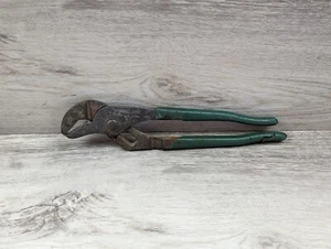 Vintage Green Channel Lock 420 9,5" ganascia dritta giunto slitta pinze impugnature USA - Foto 1 di 11