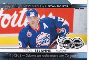 TEEMU SELANNE 2017-18 17-18 UPPER DECK 1 CENTENNIAL STANOUTS #CS-76 JETS - Picture 1 of 1