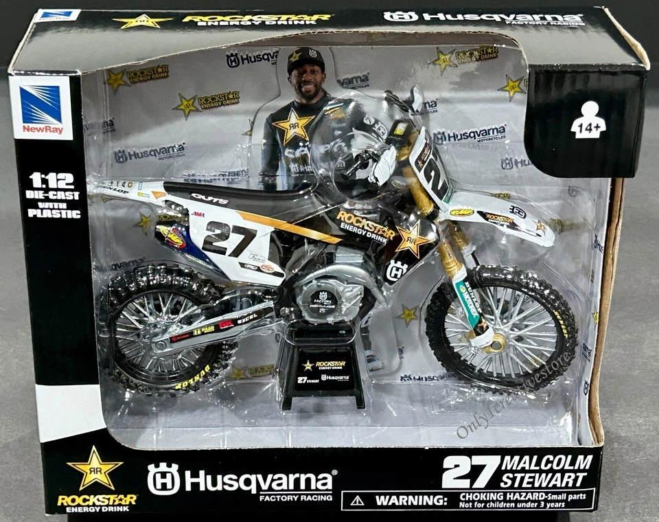 NewRay Rockstar Energy Husqvarna FC450 Malcolm Stewart #27 Dirt Bike 1:12 - Image 1 of 1