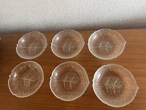 Arcoroc Glas Dessertschale ; Luminarc Aspen Blattmotiv; D14cm, H3.5cm; 6 Stck.