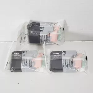Brother LC101BK Standard Yield Black ink Cartridges New Open Box Lot of 3 OEM - Picture 1 of 9