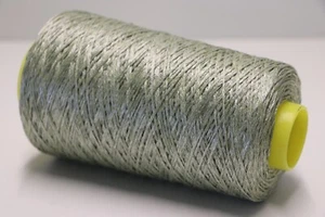 D15 (48€/kg) 250g ATENA BÄNDCHENGARN METALLIC JADE (3,5) Effektgarn Zwirn Wolle - Bild 1 von 3