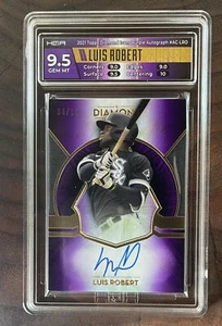 2021 Diamond Icons Luis Robert 4/10 Purple on card Auto HGA 9.5 / Auto 10 Custom - Picture 1 of 3