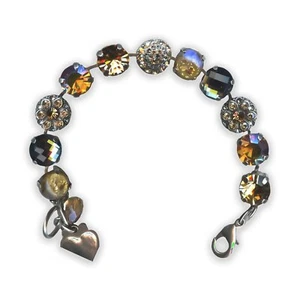Bracelet By Mariana Woman Exquisite Amber and Pale Blue Swarovski Crystals - Picture 1 of 7