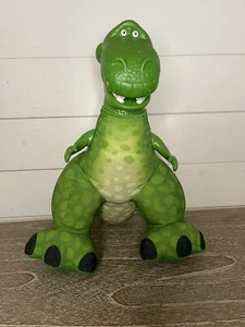 T-REX Plush Fisher Price Mattel Toy Story 14" Green Dinosaur Squeeze Toy 2009 - Picture 1 of 7