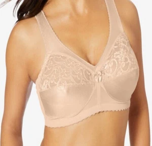 Glamorise Beige Magic Lift BH Gr. 36G Vollfigur Halt Spitze Kabellos - Bild 1 von 6