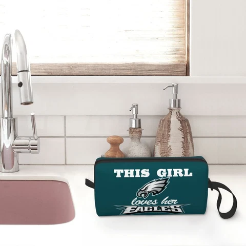 This Girl Loves Her Philadelphia Eagles Portable Storage Bag Cosmetic Bags Cover