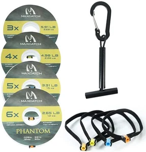 0/1/2/3/4/5/6X/7X línea puntera de pesca con mosca con soporte para tippets y licitador de carrete - Imagen 1 de 12