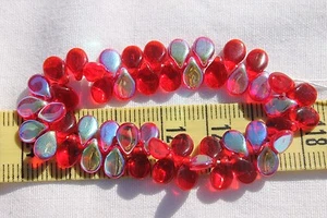 Cuentas de vidrio checo Pip Preciosa de 5x7 mm # 544-T acabado rubí AB 50 un. - Imagen 1 de 1