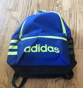 Adidas Backpack School Bag  90288 blue lime green - Picture 1 of 4