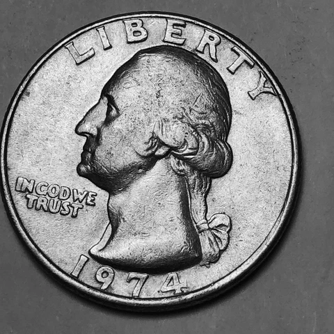 1974 p Washington quarter folder filler circulated Cover