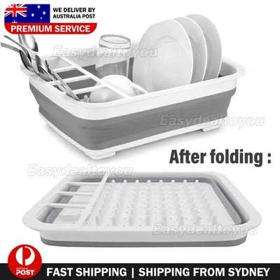 10L Collapsible Dish Drainer/Drying Dish Rack/strainer Caravan Cups Plates - image 1 of 4