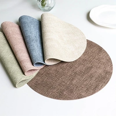 Faux Leather Placemats Timeless Tableware Design Versatile Dining Essentials - Image 1 of 4