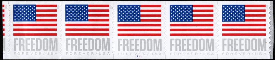 US Stamp Scott # 5788 Plate # P111 Strip of 5 PNC5 Mint NH Freedom Forever Stamp - Image 1 of 1