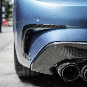 For BMW 3-Series M340i 2019-2022 Carbon Fiber Rear Bumper Vents Diffuser Canards - Picture 1 of 12