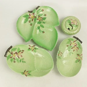 Carlton Ware Green Leaf & Blossom Serving Dishes Set - Vintage English Pottery - Picture 1 of 24