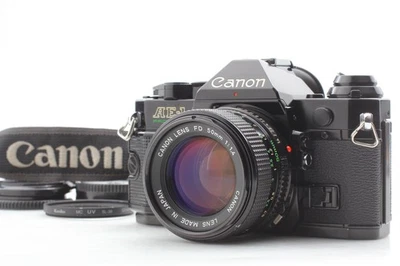 [MINT] Canon AE-1 Program Black Film Camera New FD NFD 50mm f1.4 Lens From JAPAN - Image 1 of 4
