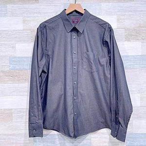 Camisa UNTUCKit Cambray Manga Larga Gris Botón Frontal Algodón Informal Para Hombres XL - Imagen 1 de 5
