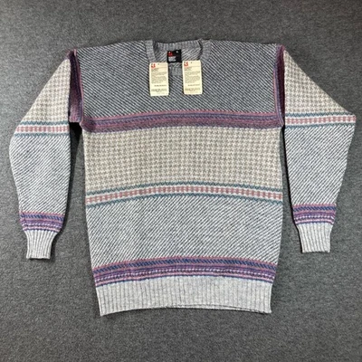 NWT Vintage Robert Bruce Wool Sweater Mens XL Multi-Color Crewneck Retro - Image 1 of 4