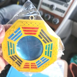 5" Retro Feng Shui Dent Convex Bagua Pakua Chinese Wooden Mirror for Good Luck - Picture 1 of 7