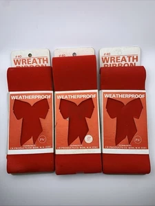 Nastro ghirlanda natalizia velluto rosso vintage resistenza alle intemperie vacanze lotto NOS - Foto 1 di 4