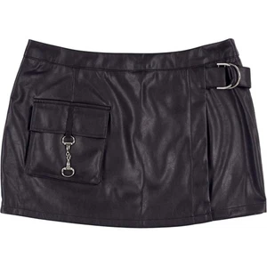 Motel Black PU Sioni Skirt - Picture 1 of 3