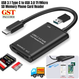 USB 3.1 Type C to USB 3.0 OTG Adapter TF/Micro SD Memory Phone Card Reader AU - Picture 1 of 13