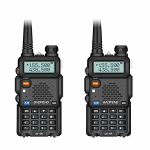 2 Stück Baofeng UV-5R Zwei Wege Radio Tragbar 5 W Dual Band VHF UHF Walkie Talkie - Bild 1 von 6