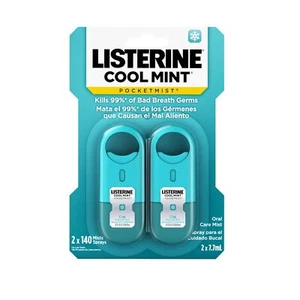 Confezione 2 Listerine Pocketmist Cool Mint Nebulizzatore per la cura orale per sbarazzarsi dell'alito cattivo - Foto 1 di 7