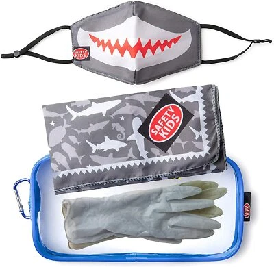 Orly Girls Hair and Accessory Gift Set Reusable Face Mask Rubber Gloves Shark - Image 1 of 4