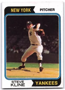 1974 Topps Steve Kline New York Yankees #324 - Foto 1 di 2