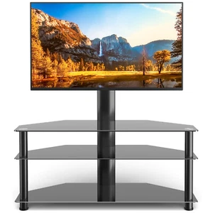 Schwenkbarer Boden Eck TV-Halterung, 3-in-1 Flachbildschirm Entertainment Ständer für 37-70 Zoll - Bild 1 von 12